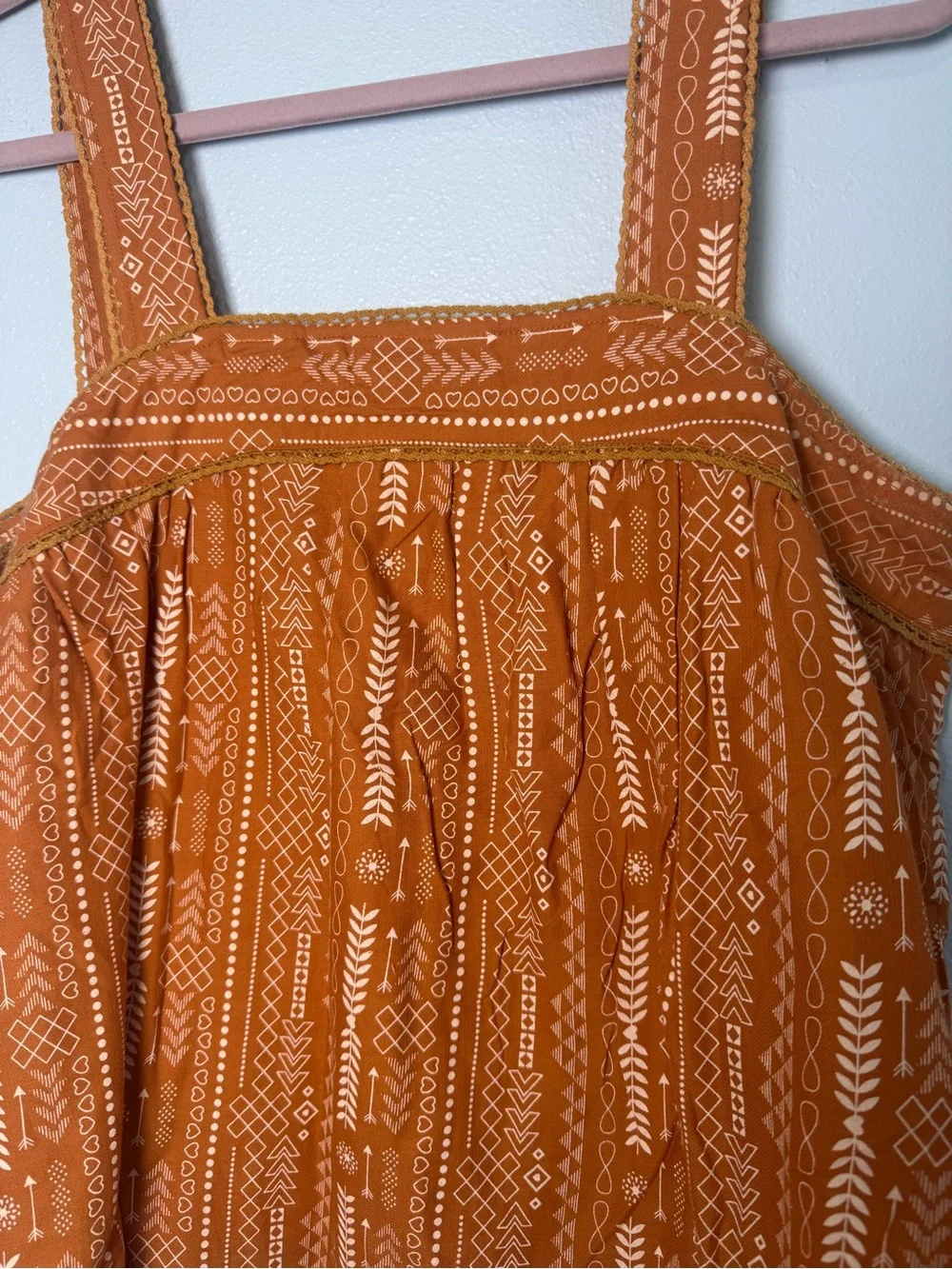 In Bloom Rust Printed Square-Neck Tank Top - Picture 2 of 6